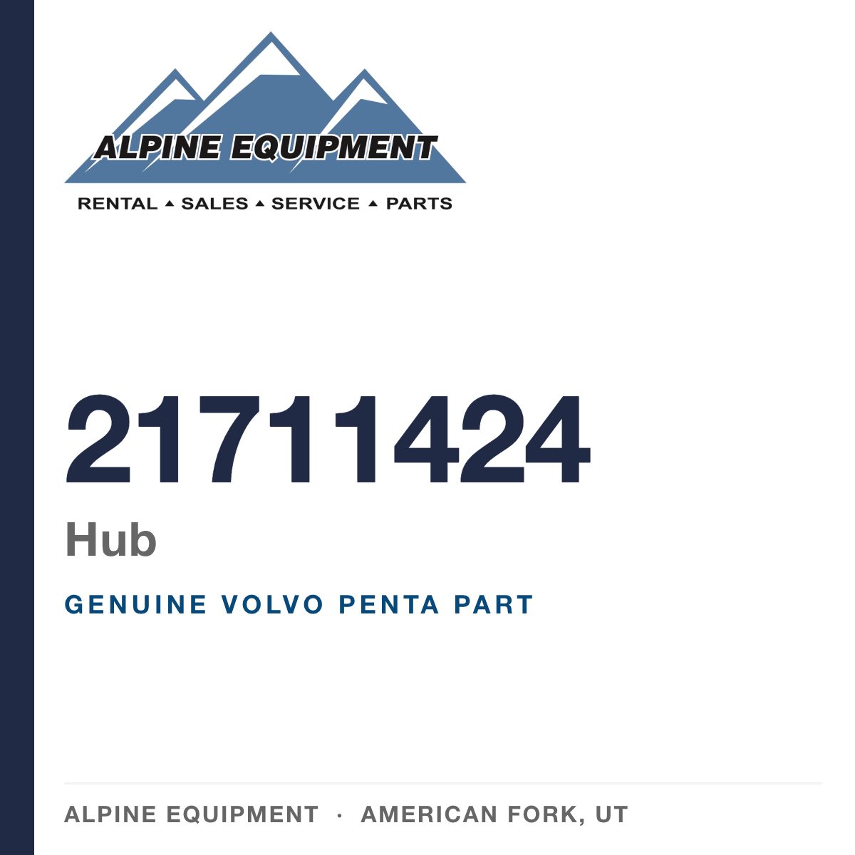 Volvo Penta 21711424 Hub — genuine part from Alpine Equipment, American Fork UT