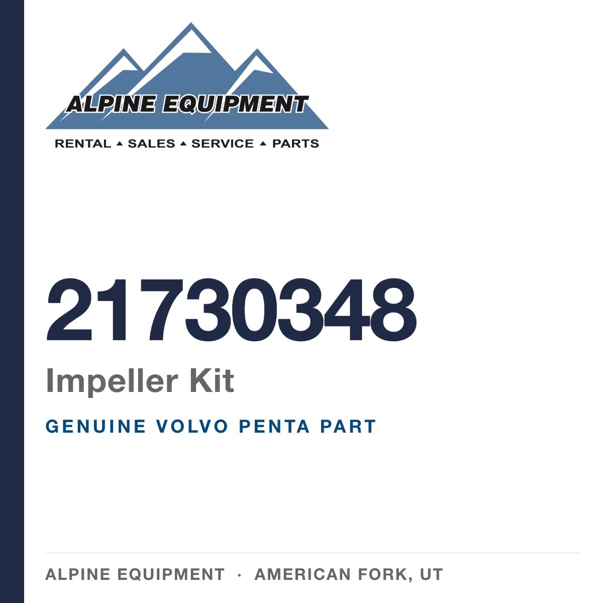 Volvo Penta 21730348 Impeller Kit — genuine part from Alpine Equipment, American Fork UT