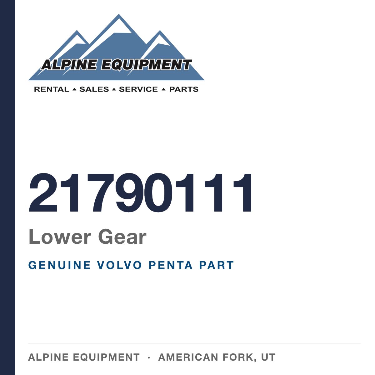 Volvo Penta 21790111 Lower Gear — genuine part from Alpine Equipment, American Fork UT