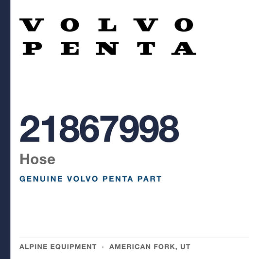 Volvo Penta 21867998 Hose — genuine part from Alpine Equipment, American Fork UT