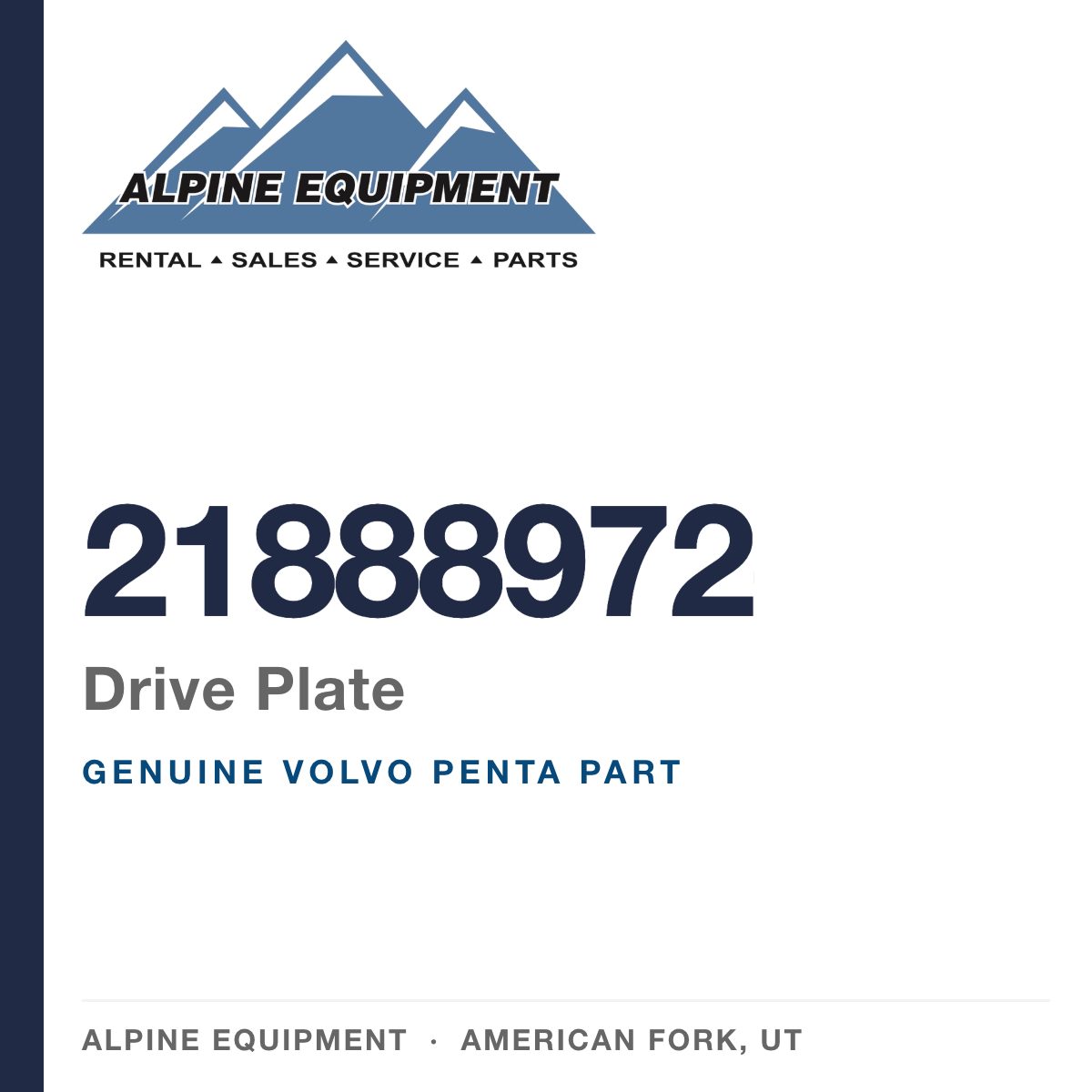 Volvo Penta 21888972 Drive Plate — genuine part from Alpine Equipment, American Fork UT