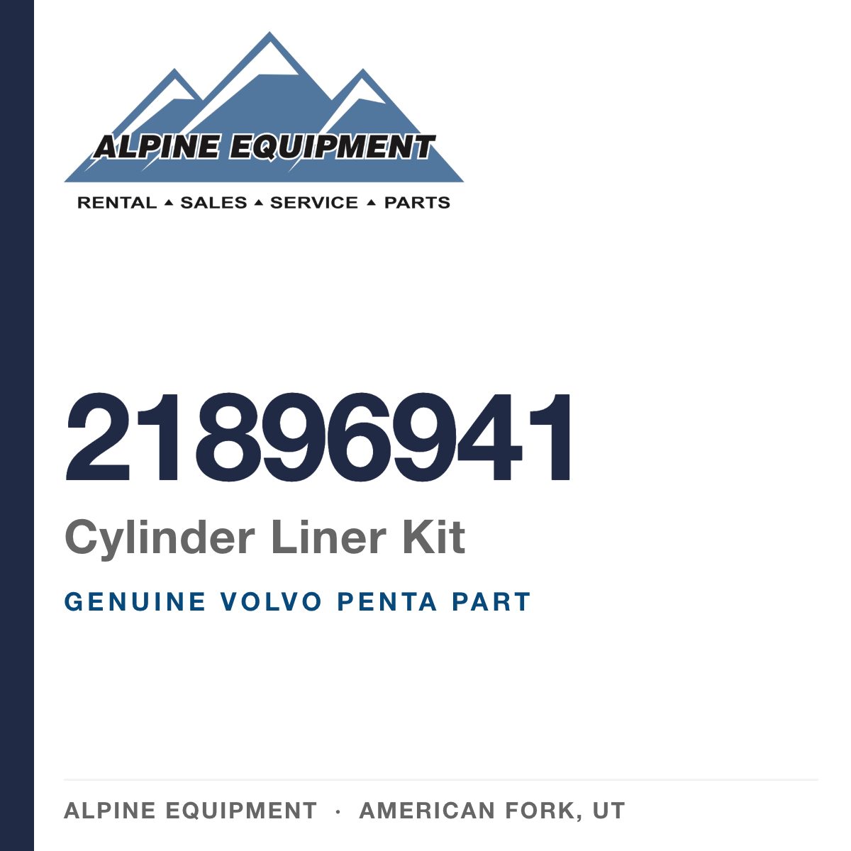 Volvo Penta 21896941 Cylinder Liner Kit — genuine part from Alpine Equipment, American Fork UT