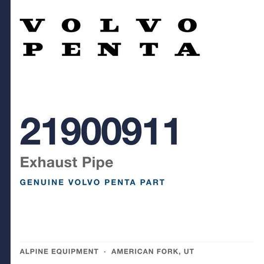 Volvo Penta 21900911 Exhaust Pipe — genuine part from Alpine Equipment, American Fork UT