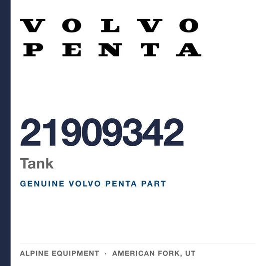 Volvo Penta 21909342 Tank — genuine part from Alpine Equipment, American Fork UT