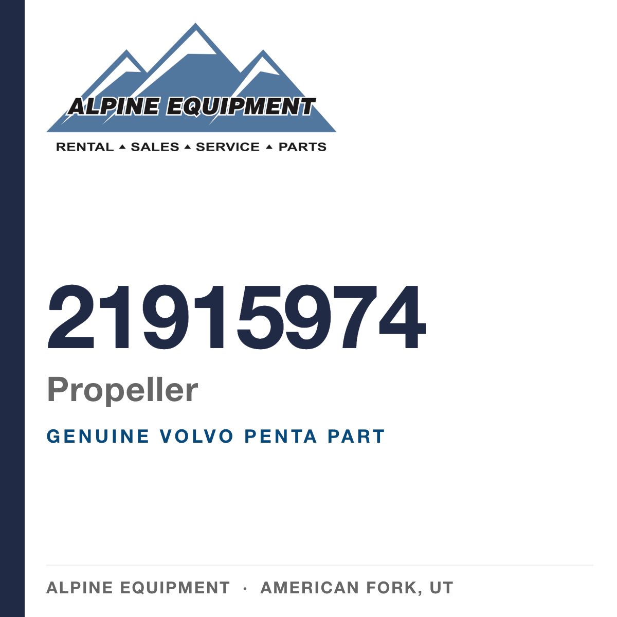Volvo Penta 21915974 Propeller — genuine part from Alpine Equipment, American Fork UT