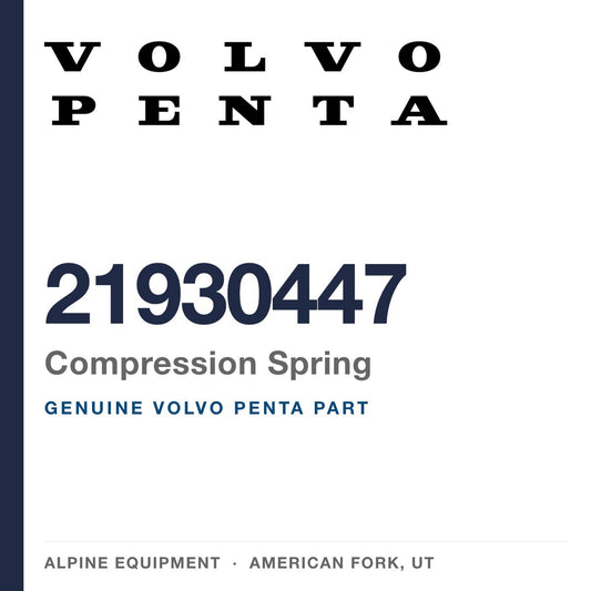 Volvo Penta 21930447 Compression Spring — genuine part from Alpine Equipment, American Fork UT