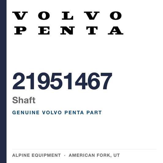 Volvo Penta 21951467 Shaft — genuine part from Alpine Equipment, American Fork UT