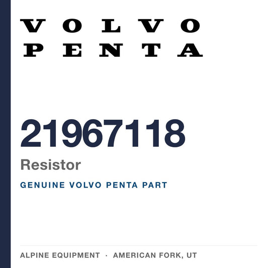 Volvo Penta 21967118 Resistor — genuine part from Alpine Equipment, American Fork UT