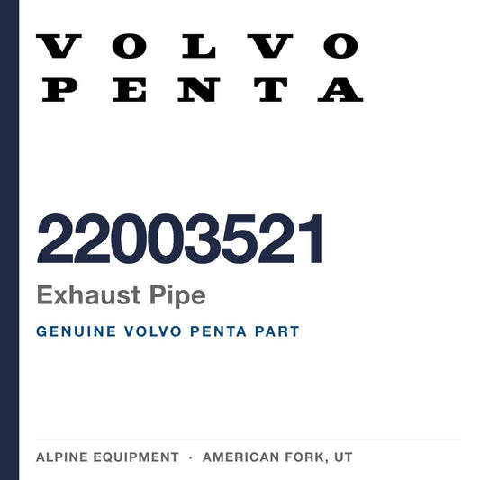 Volvo Penta 22003521 Exhaust Pipe — genuine part from Alpine Equipment, American Fork UT