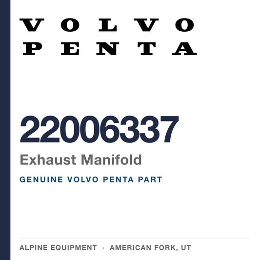 Volvo Penta 22006337 Exhaust Manifold — genuine part from Alpine Equipment, American Fork UT