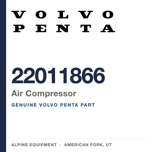 Volvo Penta 22011866 Air Compressor — genuine part from Alpine Equipment, American Fork UT