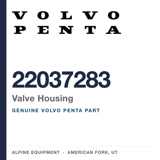 Volvo Penta 22037283 Valve Housing — genuine part from Alpine Equipment, American Fork UT