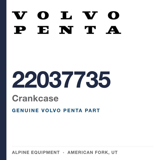 Volvo Penta 22037735 Crankcase — genuine part from Alpine Equipment, American Fork UT