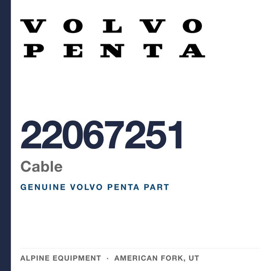 Volvo Penta 22067251 Cable — genuine part from Alpine Equipment, American Fork UT