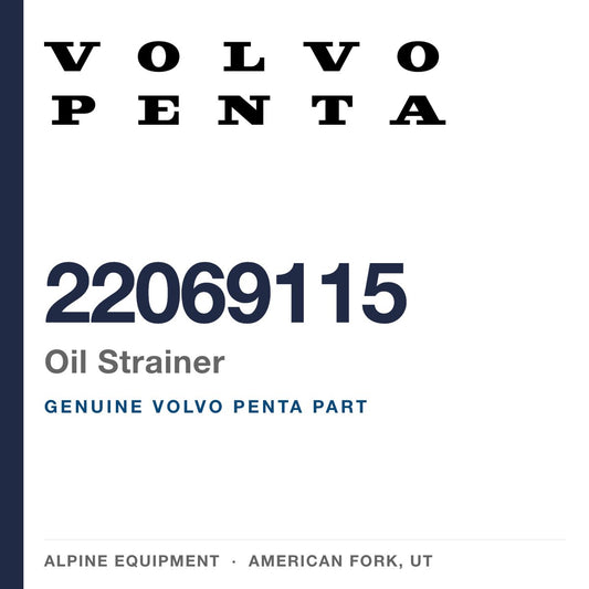 Volvo Penta 22069115 Oil Strainer — genuine part from Alpine Equipment, American Fork UT