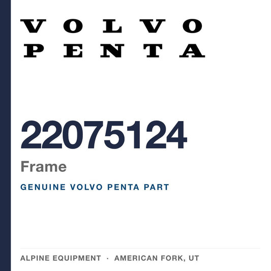 Volvo Penta 22075124 Frame — genuine part from Alpine Equipment, American Fork UT