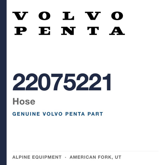 Volvo Penta 22075221 Hose — genuine part from Alpine Equipment, American Fork UT