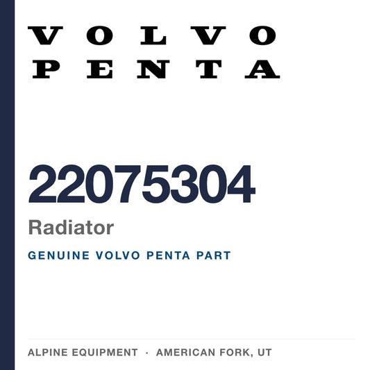 Volvo Penta 22075304 Radiator — genuine part from Alpine Equipment, American Fork UT