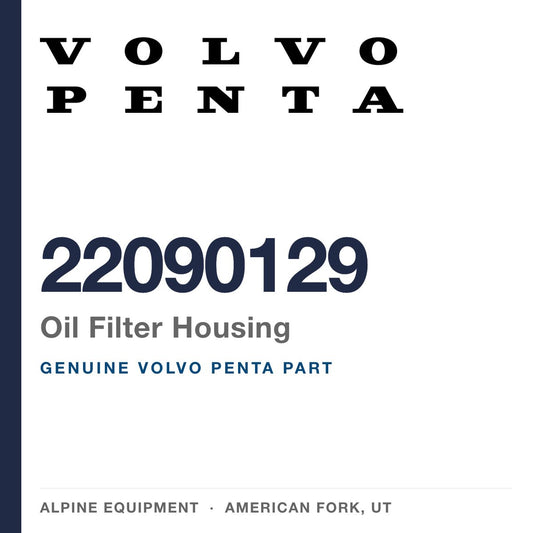 Volvo Penta 22090129 Oil Filter Housing — genuine part from Alpine Equipment, American Fork UT