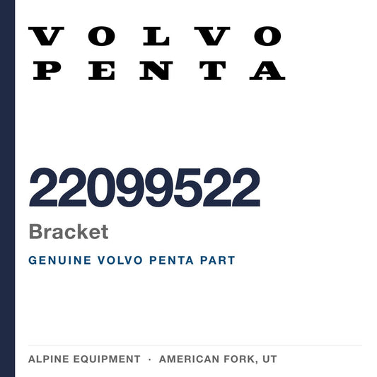 Volvo Penta 22099522 Bracket — genuine part from Alpine Equipment, American Fork UT