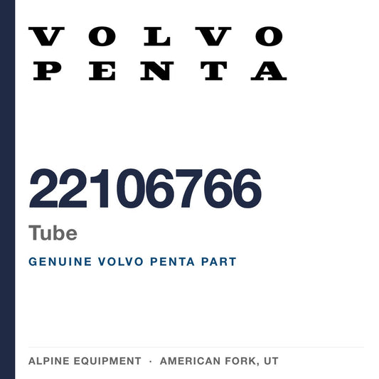 Volvo Penta 22106766 Tube — genuine part from Alpine Equipment, American Fork UT