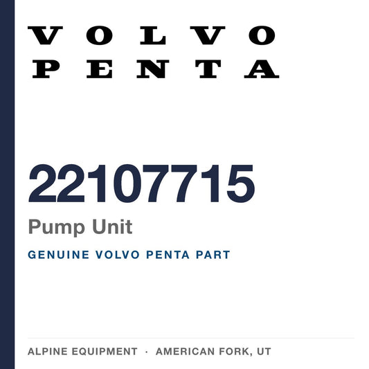 Volvo Penta 22107715 Pump Unit — genuine part from Alpine Equipment, American Fork UT