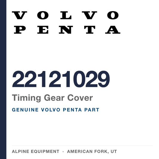 Volvo Penta 22121029 Timing Gear Cover — genuine part from Alpine Equipment, American Fork UT