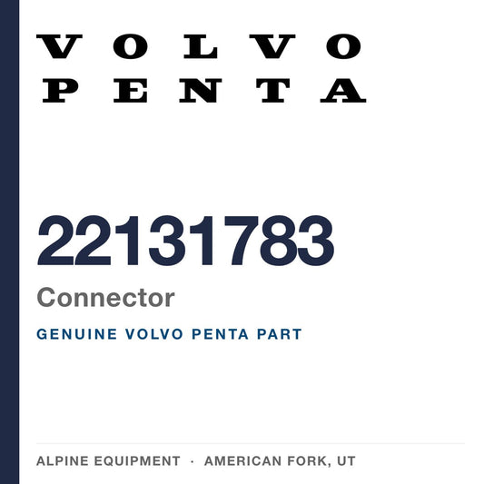 Volvo Penta 22131783 Connector — genuine part from Alpine Equipment, American Fork UT