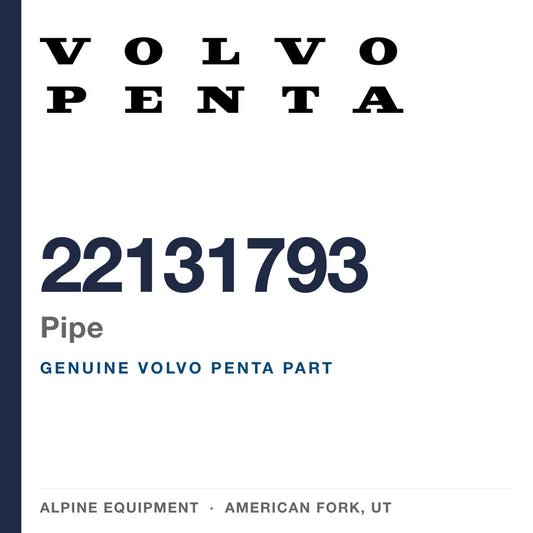 Volvo Penta 22131793 Pipe — genuine part from Alpine Equipment, American Fork UT