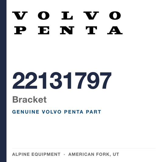 Volvo Penta 22131797 Bracket — genuine part from Alpine Equipment, American Fork UT