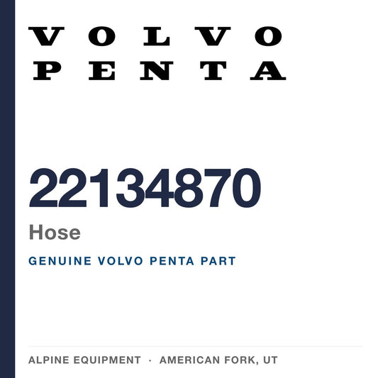 Volvo Penta 22134870 Hose — genuine part from Alpine Equipment, American Fork UT
