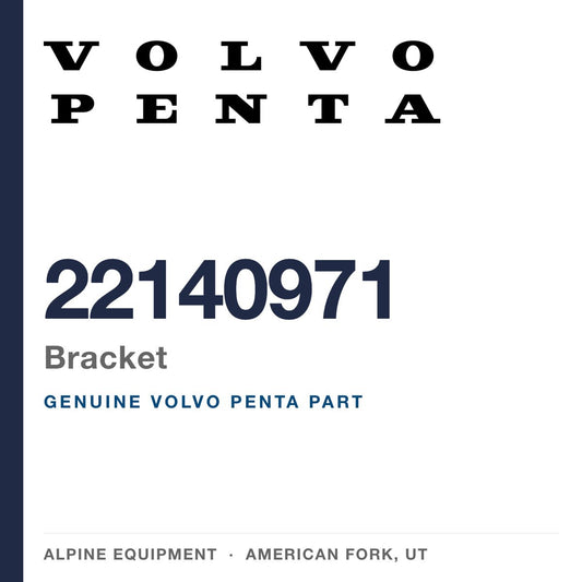Volvo Penta 22140971 Bracket — genuine part from Alpine Equipment, American Fork UT