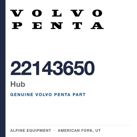 Volvo Penta 22143650 Hub — genuine part from Alpine Equipment, American Fork UT