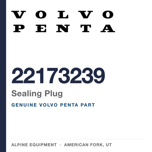 Volvo Penta 22173239 Sealing Plug — genuine part from Alpine Equipment, American Fork UT