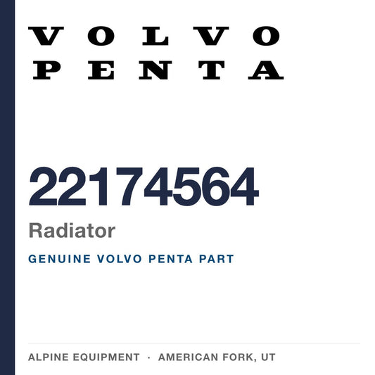 Volvo Penta 22174564 Radiator — genuine part from Alpine Equipment, American Fork UT