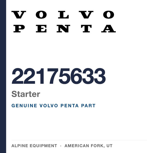 Volvo Penta 22175633 Starter — genuine part from Alpine Equipment, American Fork UT
