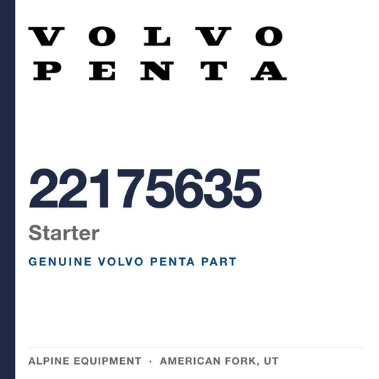 Volvo Penta 22175635 Starter — genuine part from Alpine Equipment, American Fork UT