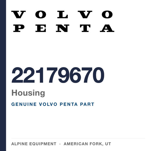 Volvo Penta 22179670 Housing — genuine part from Alpine Equipment, American Fork UT