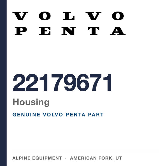 Volvo Penta 22179671 Housing — genuine part from Alpine Equipment, American Fork UT