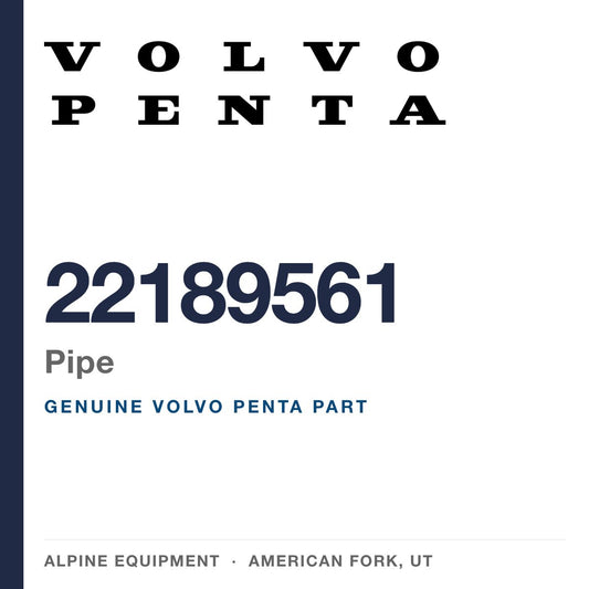 Volvo Penta 22189561 Pipe — genuine part from Alpine Equipment, American Fork UT
